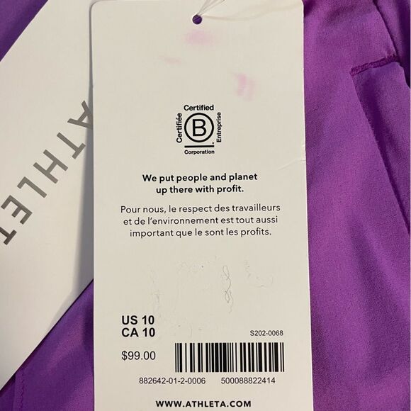 ATHLETA Brooklyn Heights Pants Jazzy Purple Vienna Slim Stretch Tech NWT Size 8 - Picture 7 of 8